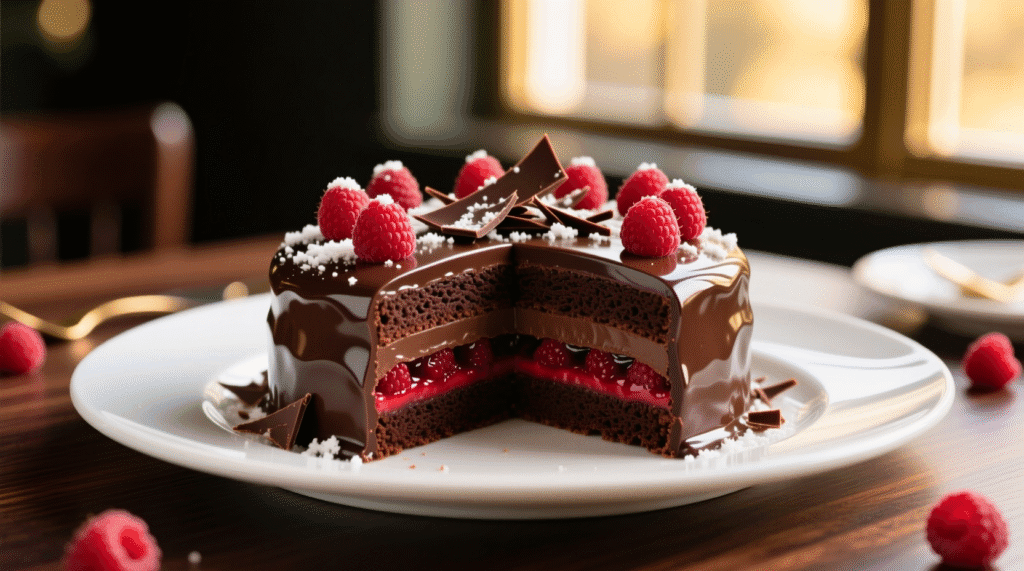 chocolate raspberry truffle cake