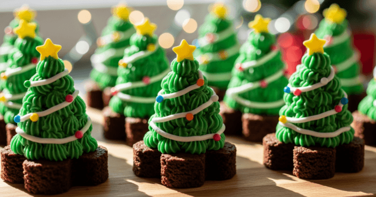 Christmas Tree Brownie Bites