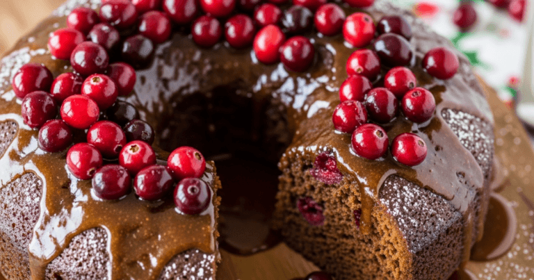Sticky Cranberry Gingerbread