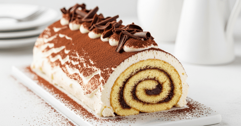 Tiramisu Yule Log Cake