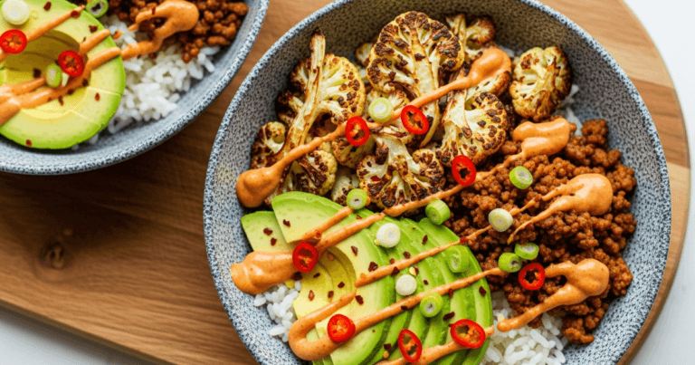 chile ground beef bowls