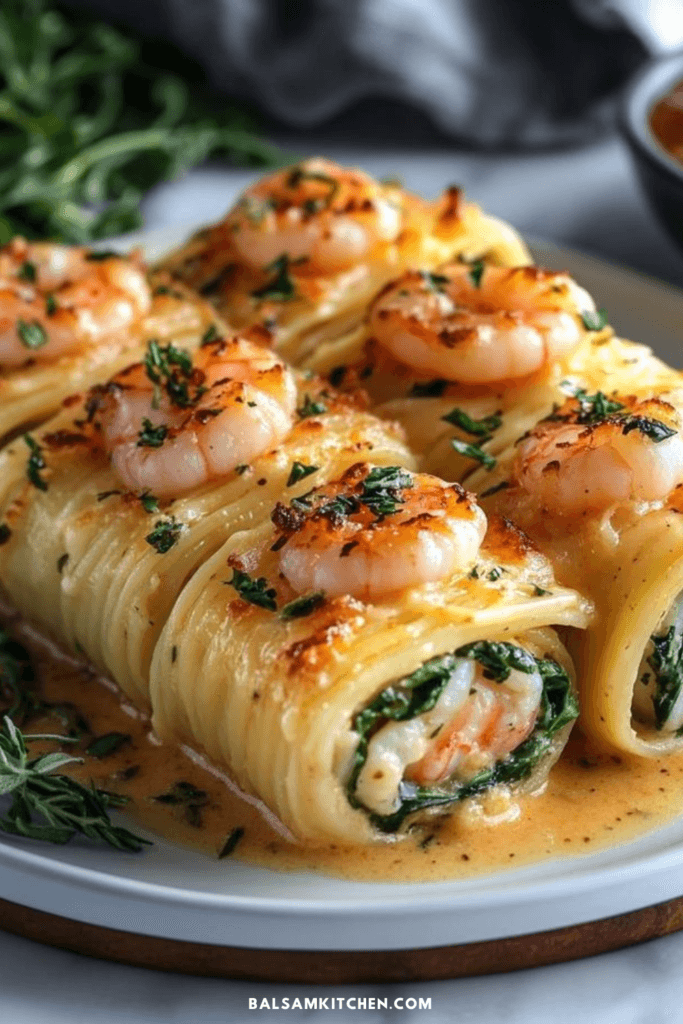 Creamy Seafood Alfredo Roll-Ups
